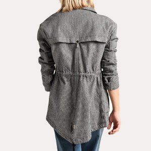 Anthony Thomas Melillo ATM WOMEN'S RAILROAD STRIPE FIELD JACKET SIZE SMALL